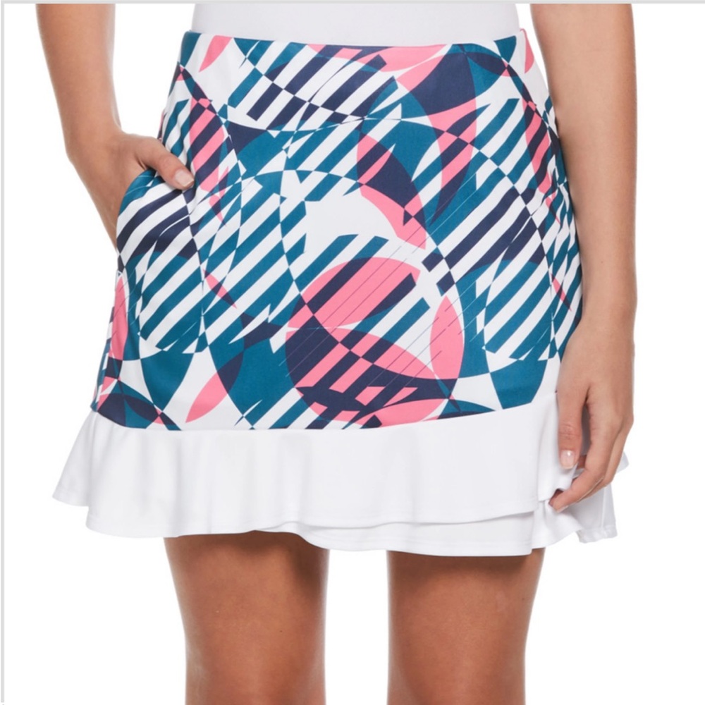 PGA tour Geometric print Golf Skort with tummy control. NWT. Retail 68